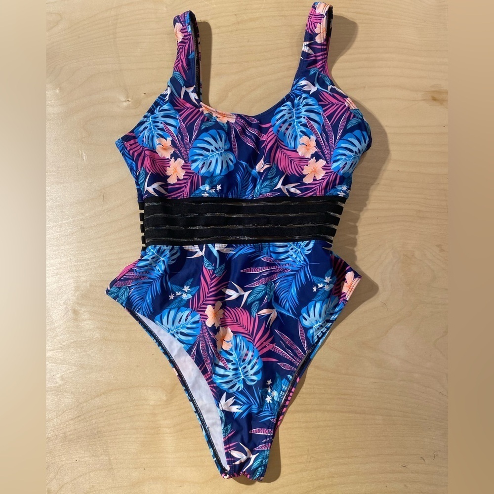 Tropical Blue One Piece Swimsuit XL (GF)